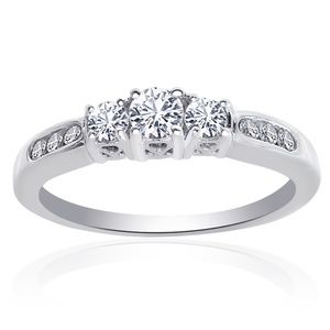 0.50 Carat Diamond Engraved Engagement Ring 14K